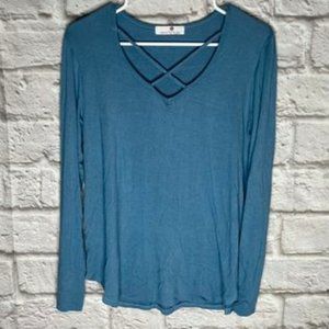 White Plum Blue‎ Top Blouse Womens Size Large